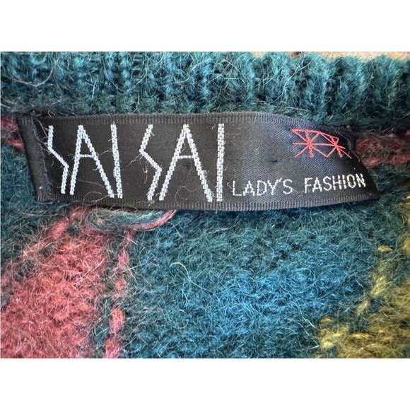 Vintage 80’s Sai Sai Chunky Mohair Cardigan South western Style - Picture 5 of 12